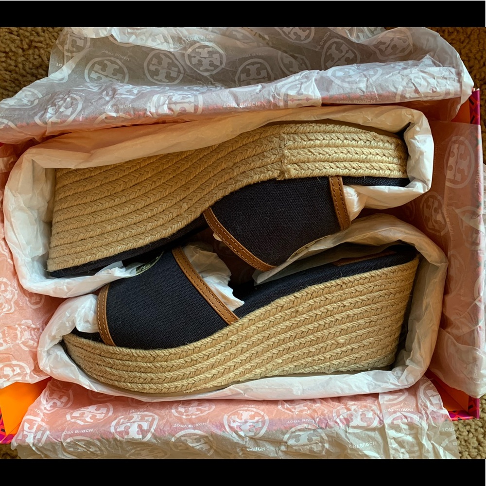 Tory Burch Canvas Espadrille Wedges